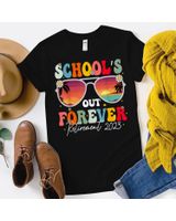 School's Out Forever Retirement Teacher Retired 2023 Shirt Unisex Standard T-Shirt black s